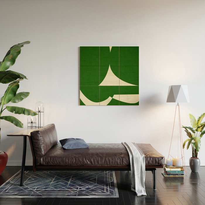 abstract composition-green01 Wood Wall Art Gallery Image 2