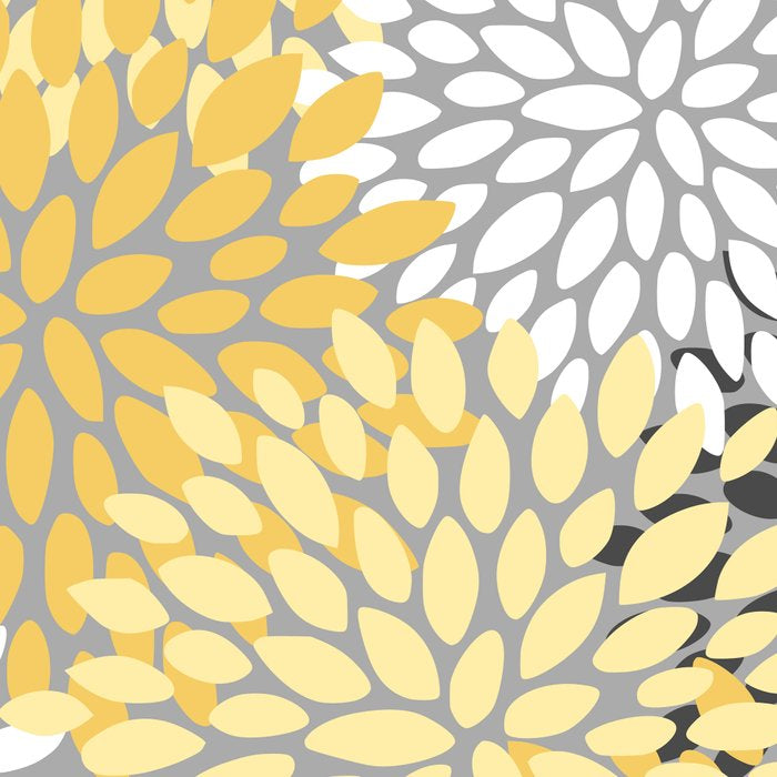 Floral Blooms, Gray, Charcoal, Yellow Coffee Mug Gallery Image 2