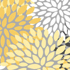Floral Blooms, Gray, Charcoal, Yellow Coffee Mug Gallery Image 2