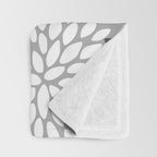 Floral Blooms, Gray, Charcoal, Yellow Throw Blanket Gallery Image 3