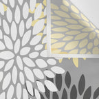 Floral Blooms, Gray, Charcoal, Yellow Wall Tapestry Gallery Image 3