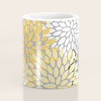 Floral Blooms, Gray, Charcoal, Yellow Coffee Mug Gallery Image 4