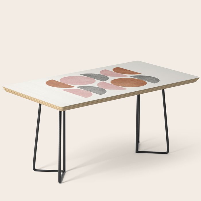 Pink brown retro scandinavian pattern Coffee Table Gallery Image 1