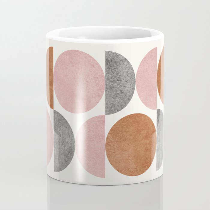 Pink brown retro scandinavian pattern Coffee Mug Gallery Image 4