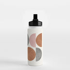 Pink brown retro scandinavian pattern Water Bottle Gallery Image 2