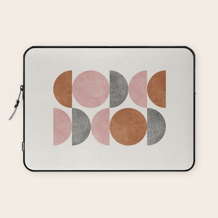 Pink brown retro scandinavian pattern Laptop Sleeve Gallery Image 1