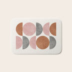 Pink brown retro scandinavian pattern Bath Mat Gallery Image 1