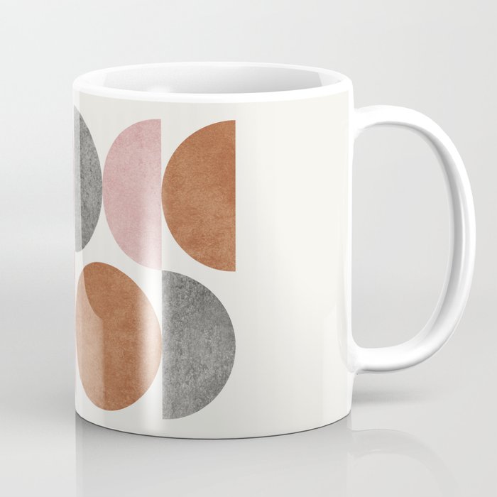 Pink brown retro scandinavian pattern Coffee Mug Gallery Image 1