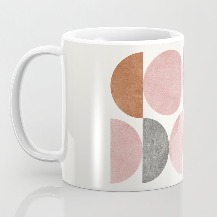 Pink brown retro scandinavian pattern Coffee Mug Gallery Image 3