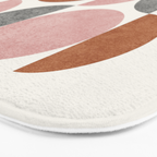 Pink brown retro scandinavian pattern Bath Mat Gallery Image 3