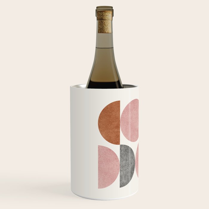 Pink brown retro scandinavian pattern Wine Chiller Gallery Image 2