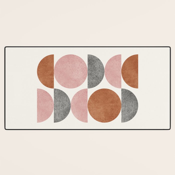 Pink brown retro scandinavian pattern Desk Mat Gallery Image 3