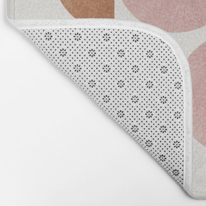 Pink brown retro scandinavian pattern Bath Mat Gallery Image 2