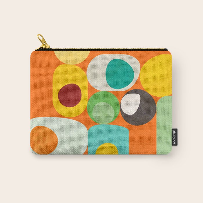 Geometric mid century modern orange shapes Carry All Pouch Gallery Image 1