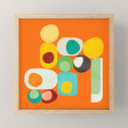 Geometric mid century modern orange shapes Mini Art Print Gallery Image 1