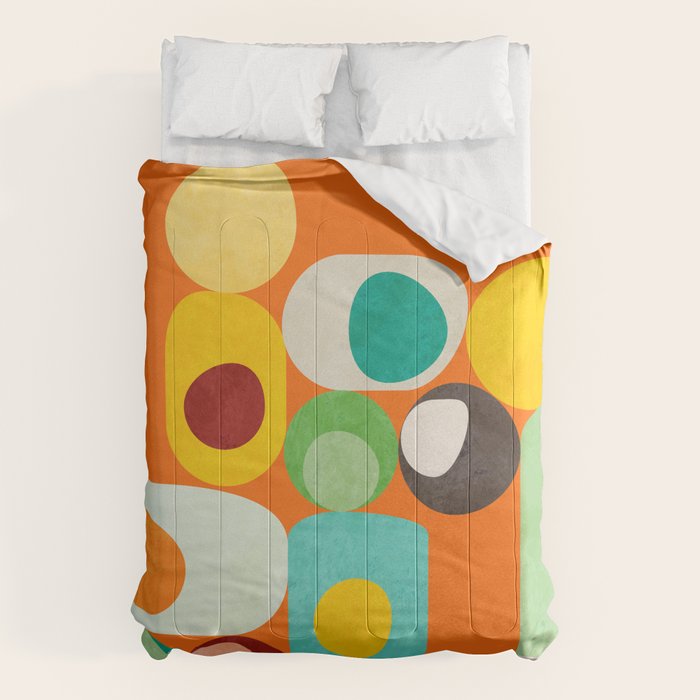 Geometric mid century modern orange shapes Comforter Gallery Image 6