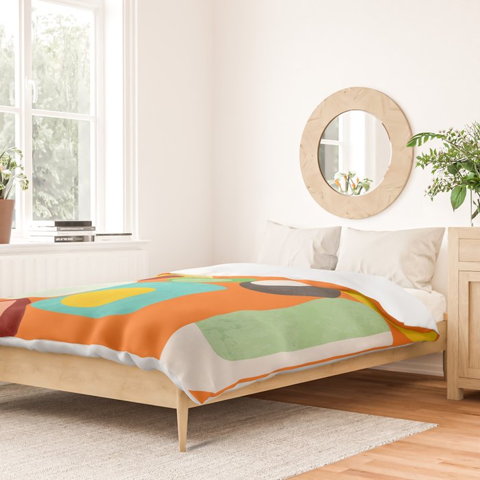 Geometric mid century modern orange shapes Duvet Cover Gallery Image 2