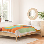 Geometric mid century modern orange shapes Duvet Cover Gallery Image 2