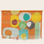 Geometric mid century modern orange shapes Wall Hanging Gallery Image 1