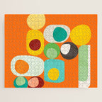Geometric mid century modern orange shapes Jigsaw Puzzle Gallery Image 1