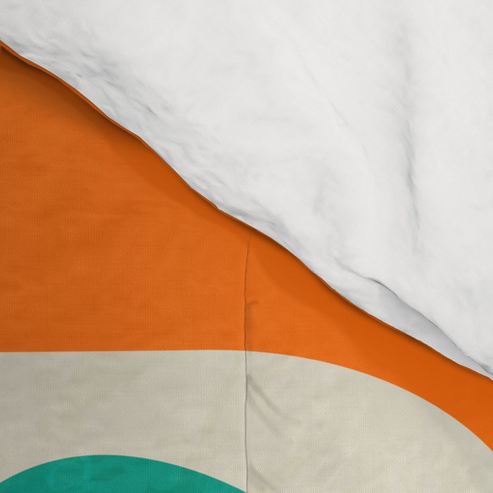 Geometric mid century modern orange shapes Comforter Gallery Image 4