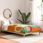 Geometric mid century modern orange shapes Comforter Gallery Image 2