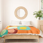 Geometric mid century modern orange shapes Duvet Cover Gallery Image 3