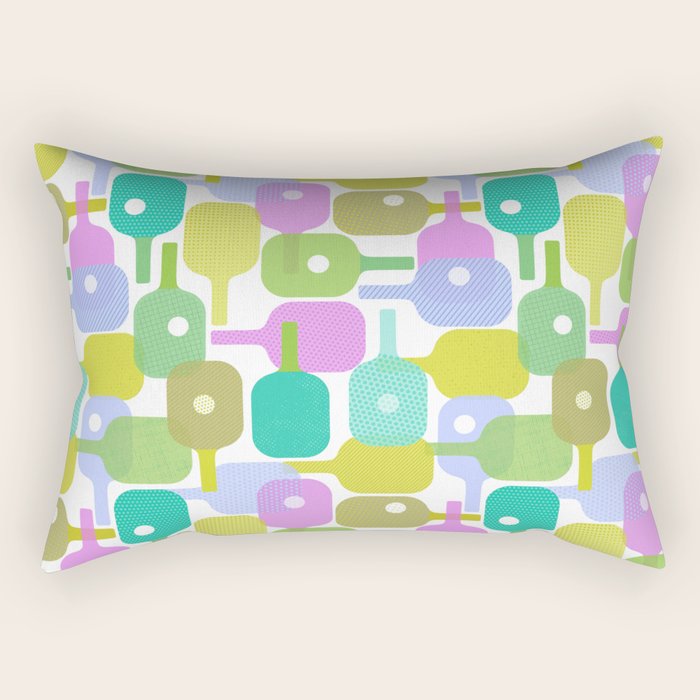 Mid Century Abstract Pickleball Shapes Rectangular Pillow Gallery Image 2