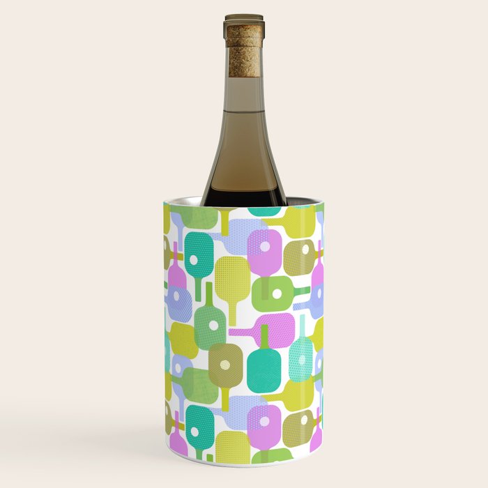 Mid Century Abstract Pickleball Shapes Wine Chiller Gallery Image 3