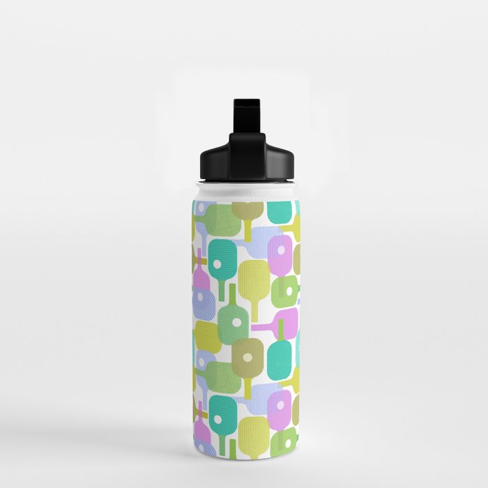Mid Century Abstract Pickleball Shapes Water Bottle Gallery Image 2