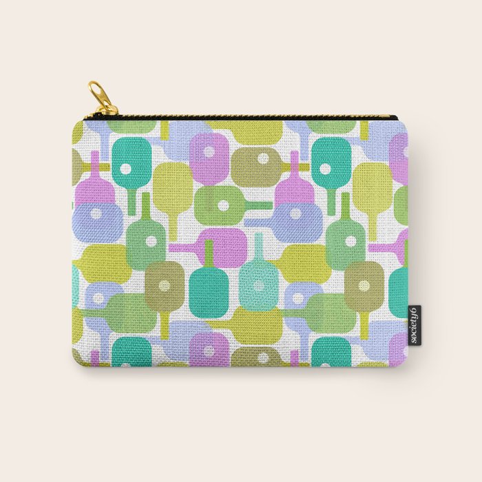 Mid Century Abstract Pickleball Shapes Carry All Pouch Gallery Image 1
