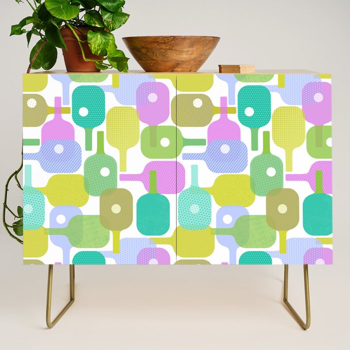 Mid Century Abstract Pickleball Shapes Credenza Gallery Image 1