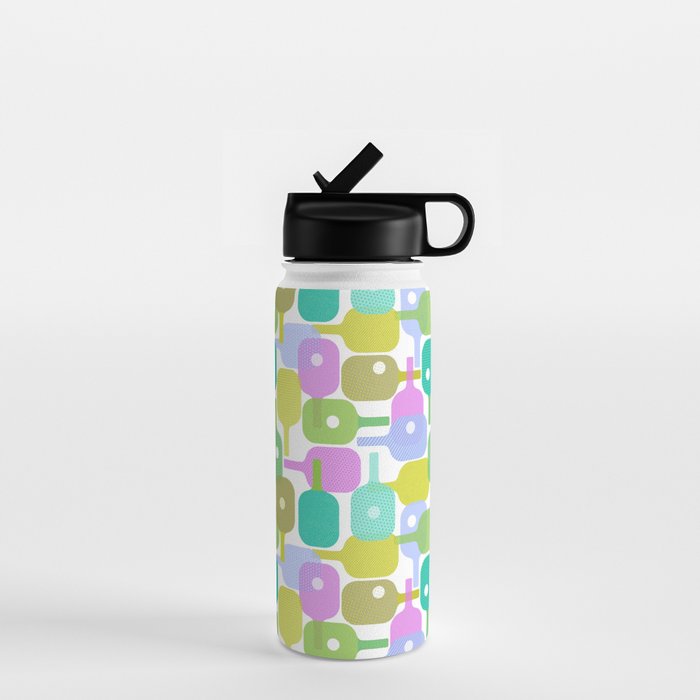 Mid Century Abstract Pickleball Shapes Water Bottle Gallery Image 1