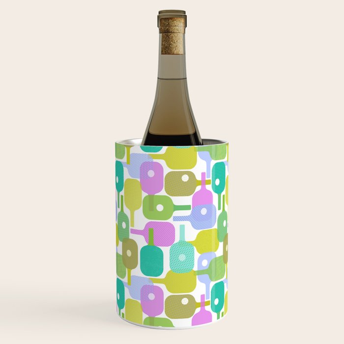 Mid Century Abstract Pickleball Shapes Wine Chiller Gallery Image 1