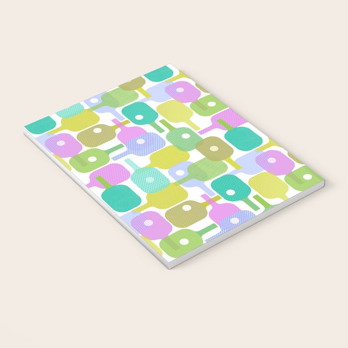 Mid Century Abstract Pickleball Shapes Notebook Gallery Image 3