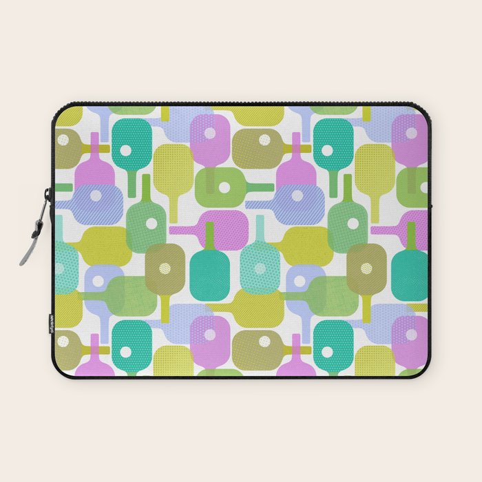 Mid Century Abstract Pickleball Shapes Laptop Sleeve Gallery Image 1