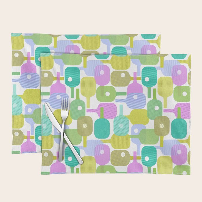 Mid Century Abstract Pickleball Shapes Placemat Gallery Image 1