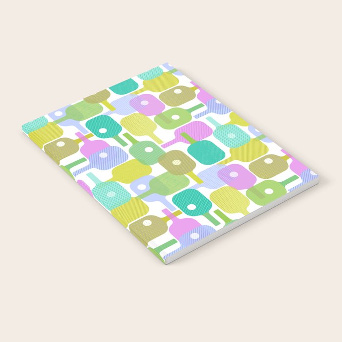 Mid Century Abstract Pickleball Shapes Notebook Gallery Image 1