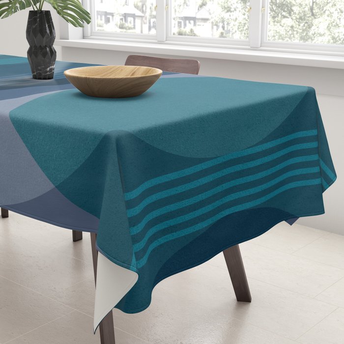 Abstraction_BLUE_LANDSCAPE_MOONLIGHT_NATURE_POP_ART_)521A Tablecloth Gallery Image 3