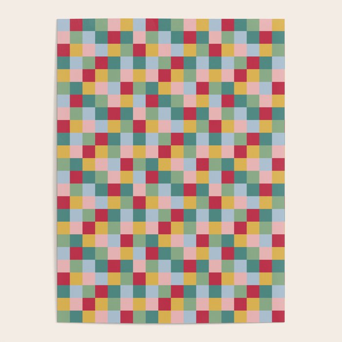 Bold Colorful Checks Pattern - Small XXII Poster Gallery Image 1