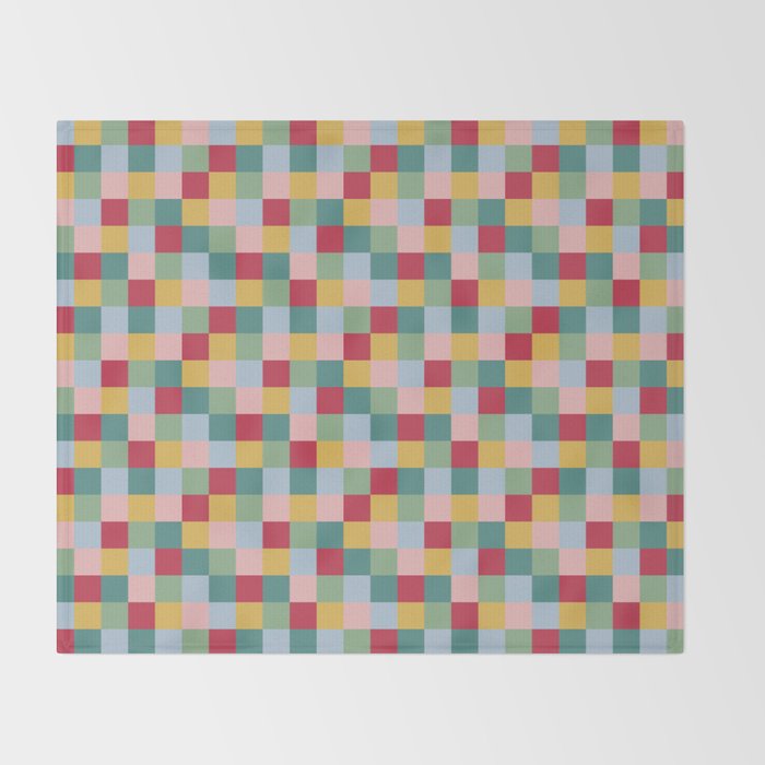 Bold Colorful Checks Pattern - Small XXII Throw Blanket Gallery Image 2