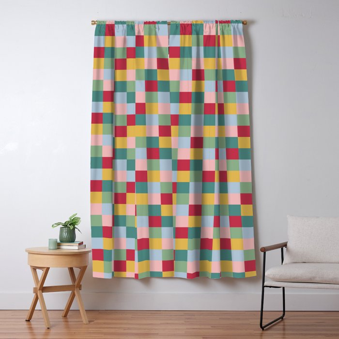 Bold Colorful Checks Pattern - Small XXII Window Curtain Gallery Image 5