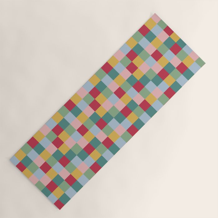 Bold Colorful Checks Pattern - Small XXII Yoga Mat Gallery Image 1