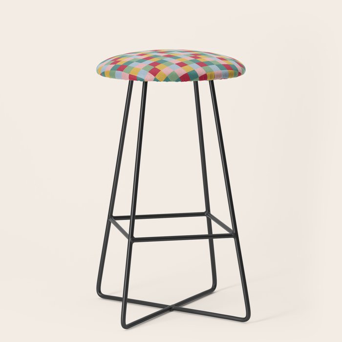Bold Colorful Checks Pattern - Small XXII Stool Gallery Image 1