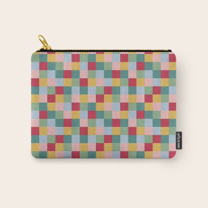 Bold Colorful Checks Pattern - Small XXII Carry All Pouch Gallery Image 1
