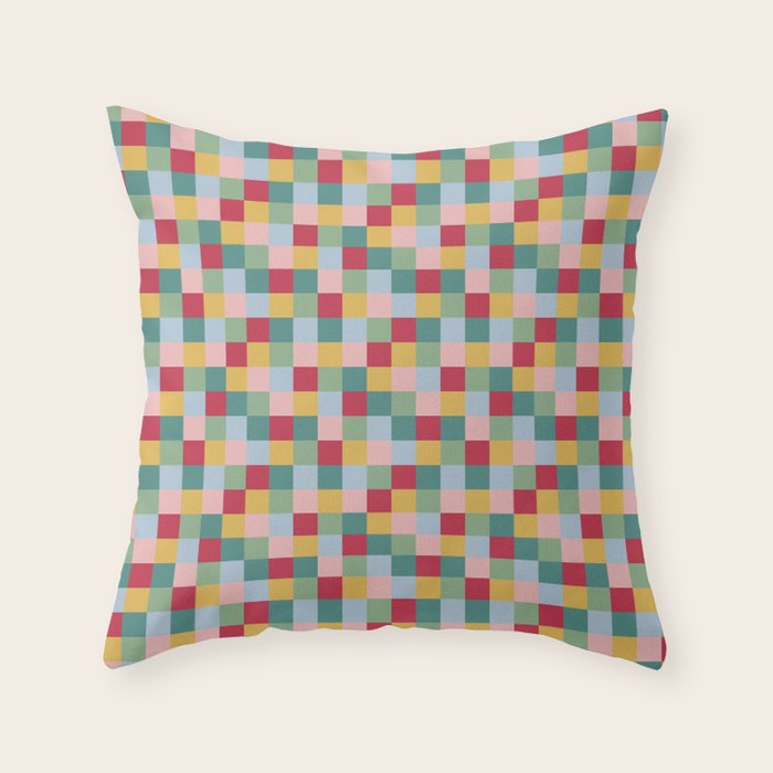 Bold Colorful Checks Pattern - Small XXII Throw Pillow Gallery Image 6