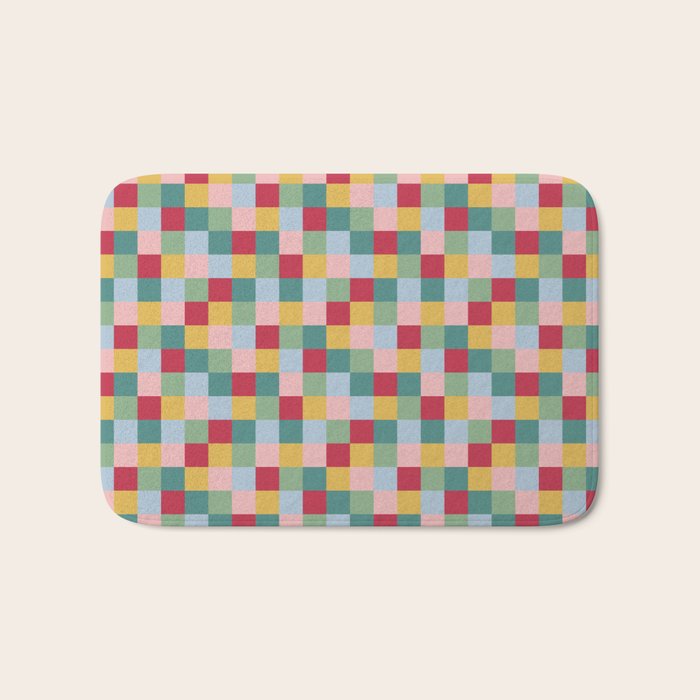 Bold Colorful Checks Pattern - Small XXII Bath Mat Gallery Image 1