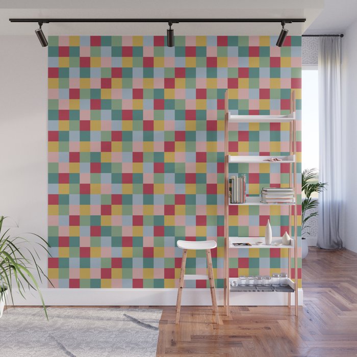 Bold Colorful Checks Pattern - Small XXII Wall Mural Gallery Image 1