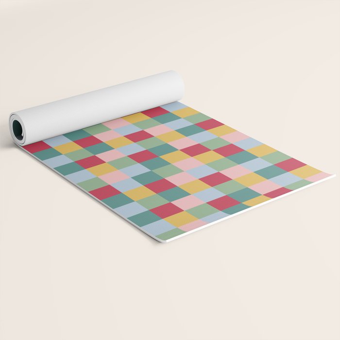 Bold Colorful Checks Pattern - Small XXII Yoga Mat Gallery Image 2