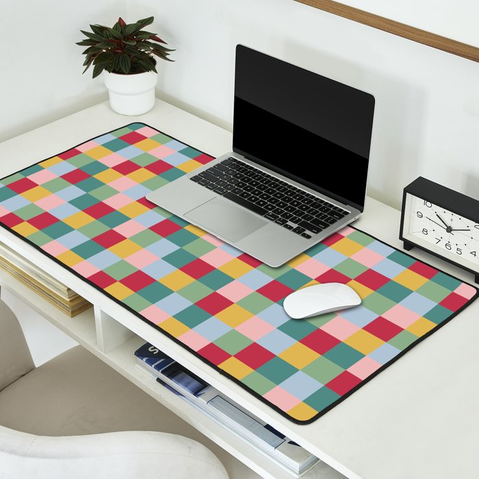 Bold Colorful Checks Pattern - Small XXII Desk Mat Gallery Image 2